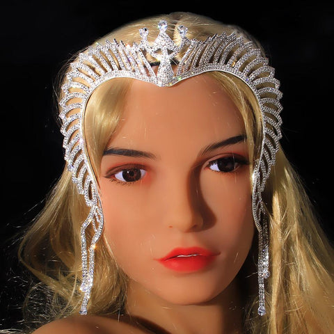 Aquaman Trident Queen Crystal Bridal Crown Headband Wedding Jewelry Handmade Cosplay Props Rhinestone Crown Tiara for Women