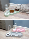 Pet Cat bowls Water Dispenser Protect Spine 360 rotate Cat food bowl 2 in 1 with Waterer Cat feeder Pet Products