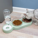 Pet Cat bowls Water Dispenser Protect Spine 360 rotate Cat food bowl 2 in 1 with Waterer Cat feeder Pet Products