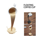 Resin Statues Floating Coffee Cup Art Sculpture Home Kitchen Decoration Crafts Spilling Magic Pouring Liquid Splash Coffee Mug