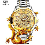 Dragon Skeleton Automatic Mechanical Watches For Men Wrist Watch Stainless Steel Strap Gold Clock 30m Waterproof Mens watch 8840