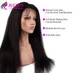 MSCOCO Kinky Straight Wig 13x6 Lace Front Human Hair Wigs Remy 360 Lace Frontal Wig 200 Density Italian Yaki Human Hair Wig